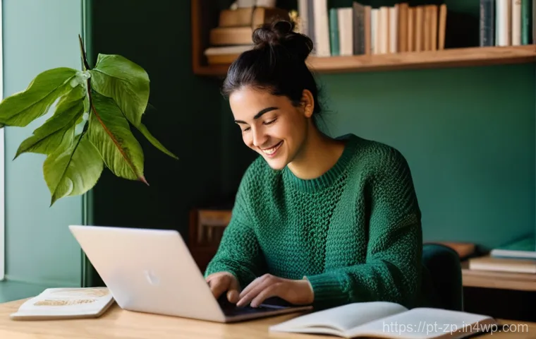 사회적 기여와 의미 있는 일의 관계 - **Prompt:** A young Portuguese woman, in her late 20s, sits comfortably at her home office desk in L...